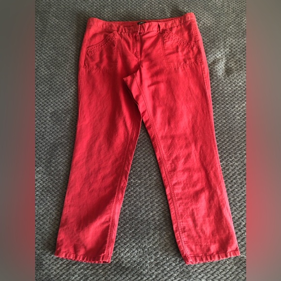 LOFT Pants - Loft Slim Ankle Crop Mid Rise Linen Blend Pants size 14